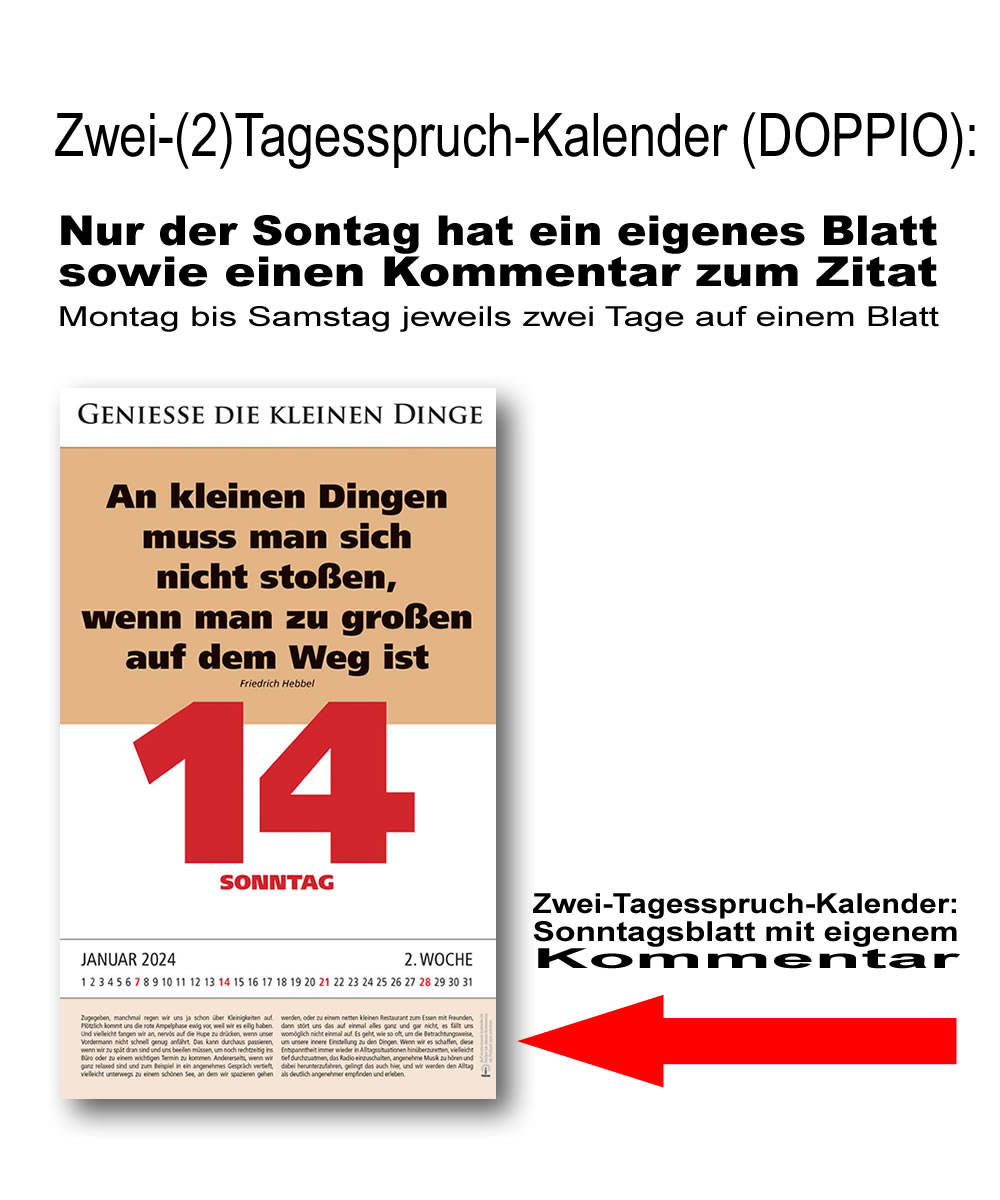 Impuls Zweitagesspruch Kalender Doppio 2026 Zitate Leitspruch